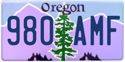 OR license plate 980AMF