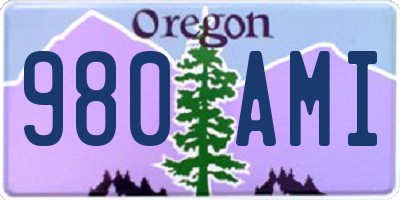 OR license plate 980AMI