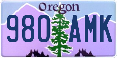 OR license plate 980AMK