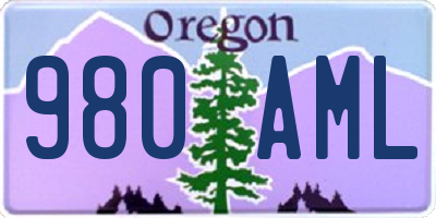 OR license plate 980AML