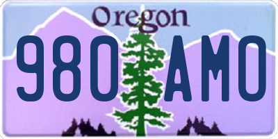 OR license plate 980AMO