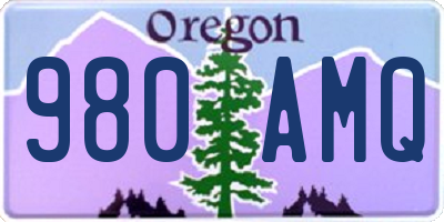 OR license plate 980AMQ