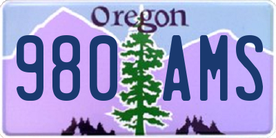 OR license plate 980AMS