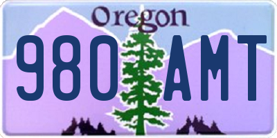 OR license plate 980AMT