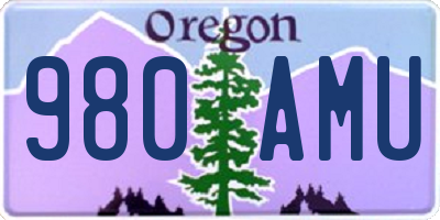 OR license plate 980AMU