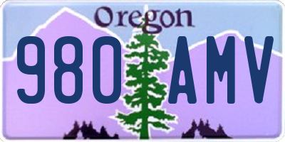 OR license plate 980AMV