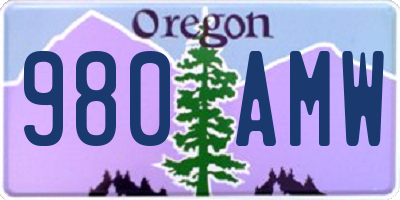 OR license plate 980AMW