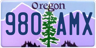 OR license plate 980AMX