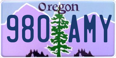 OR license plate 980AMY