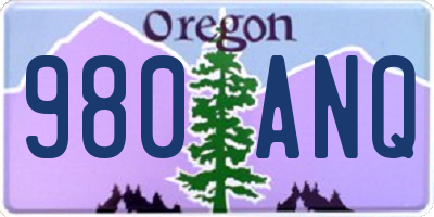 OR license plate 980ANQ