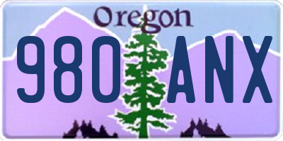 OR license plate 980ANX
