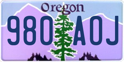 OR license plate 980AOJ
