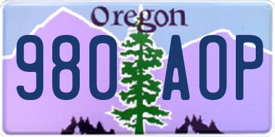 OR license plate 980AOP