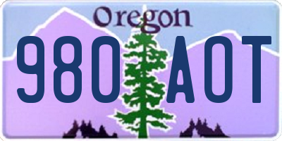 OR license plate 980AOT