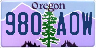 OR license plate 980AOW