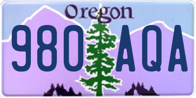 OR license plate 980AQA