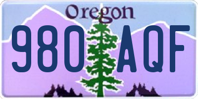 OR license plate 980AQF