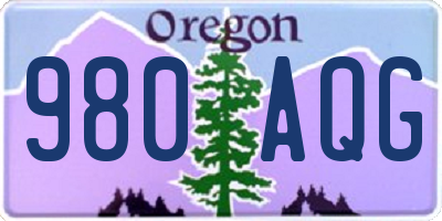 OR license plate 980AQG