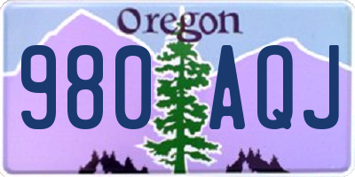 OR license plate 980AQJ