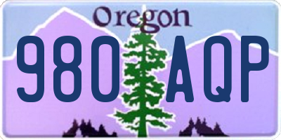 OR license plate 980AQP