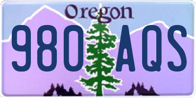 OR license plate 980AQS