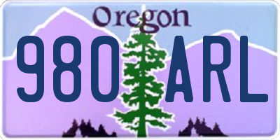 OR license plate 980ARL