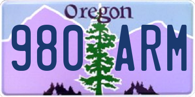 OR license plate 980ARM