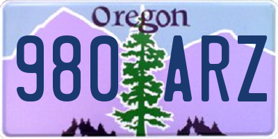 OR license plate 980ARZ