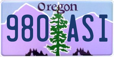 OR license plate 980ASI