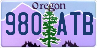 OR license plate 980ATB