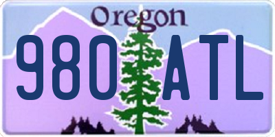 OR license plate 980ATL