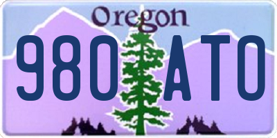 OR license plate 980ATO