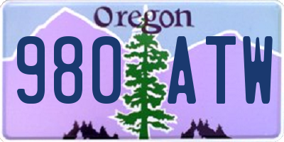 OR license plate 980ATW