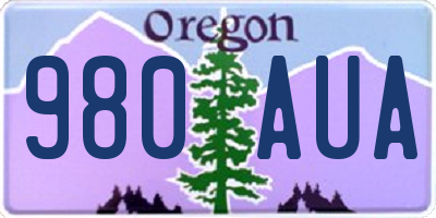 OR license plate 980AUA