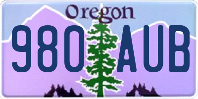 OR license plate 980AUB