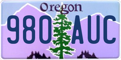 OR license plate 980AUC