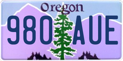 OR license plate 980AUE