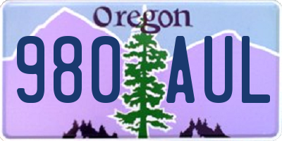 OR license plate 980AUL