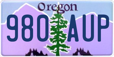 OR license plate 980AUP