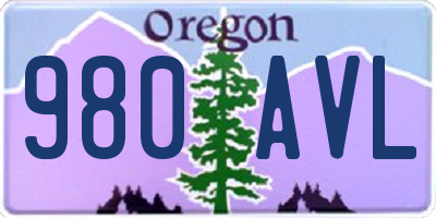 OR license plate 980AVL