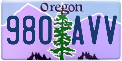 OR license plate 980AVV