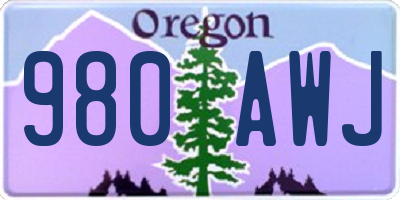 OR license plate 980AWJ