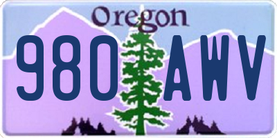 OR license plate 980AWV