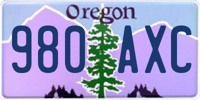 OR license plate 980AXC