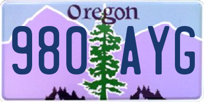 OR license plate 980AYG