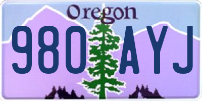OR license plate 980AYJ