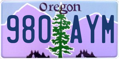 OR license plate 980AYM