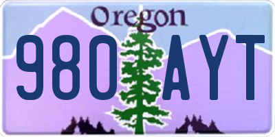 OR license plate 980AYT