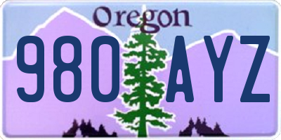 OR license plate 980AYZ