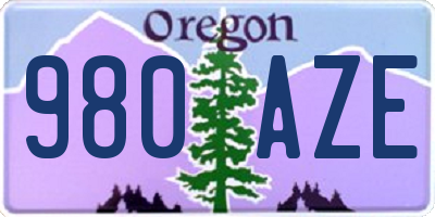 OR license plate 980AZE